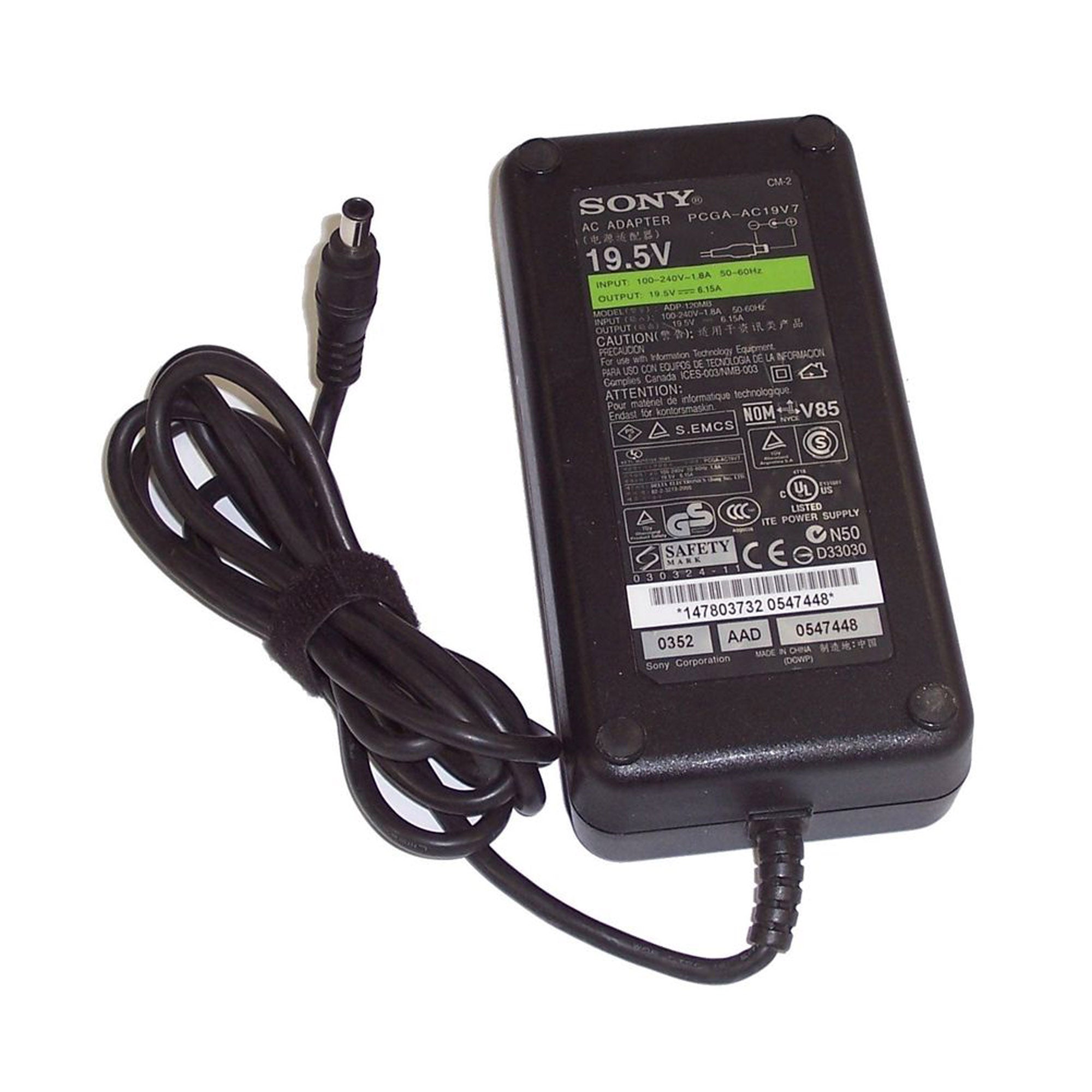 Sony 120W 19.5V 6.15A 6.5*4.4mm Laptop AC Adapter Charger