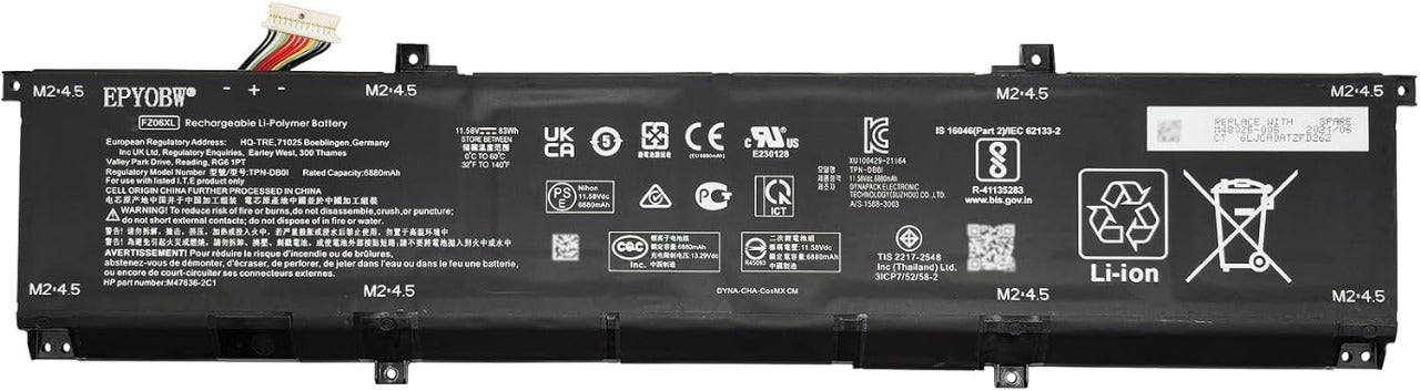 HP Envy 17-DA0000 Spectre x360 16-F0000 2-in-1 Series FZ06XL original 83Wh battery