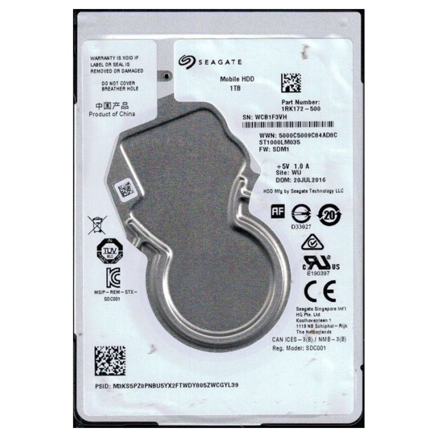 Seagate 1TB 2.5" Laptop Internal Hard Drives USED