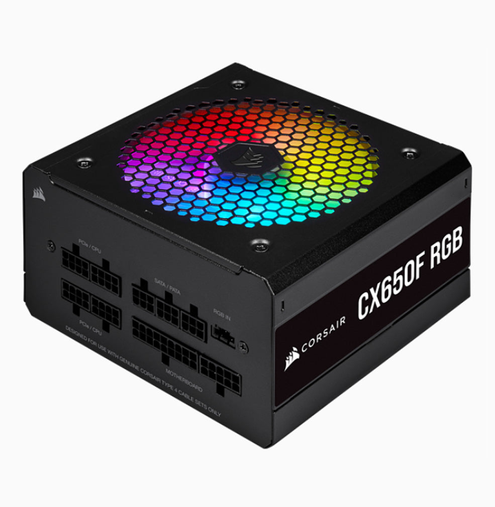 Corsair CX Series CX650F RGB — 650 Watt 80 Plus Bronze Certified Fully Modular RGB PSU