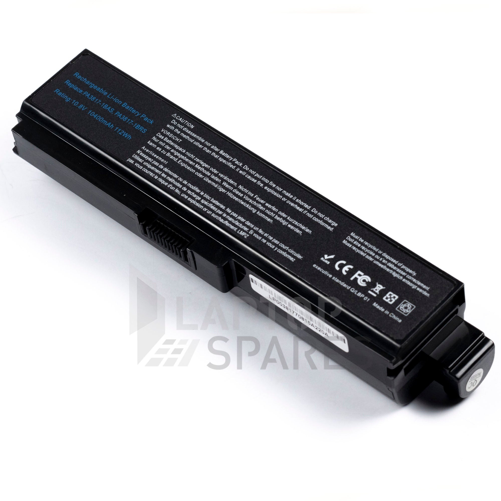 Toshiba PA3816U-1BAS PA3816U-1BRS PA3817U-1BAS PA3817U-1BRS 10400mAh 12 Cell Battery