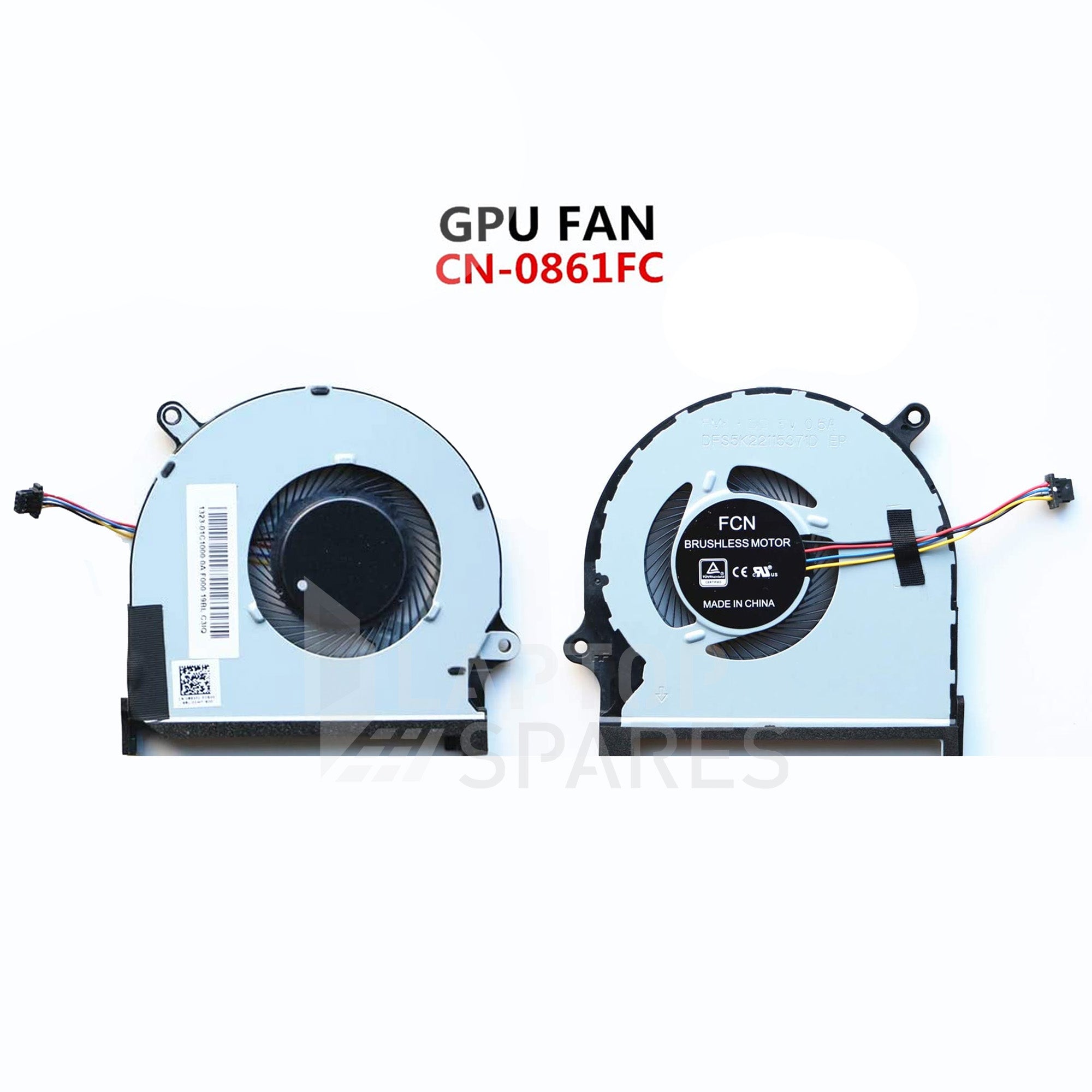 Dell Inspiron 15 7590 Laptop GPU Left Cooling Fan