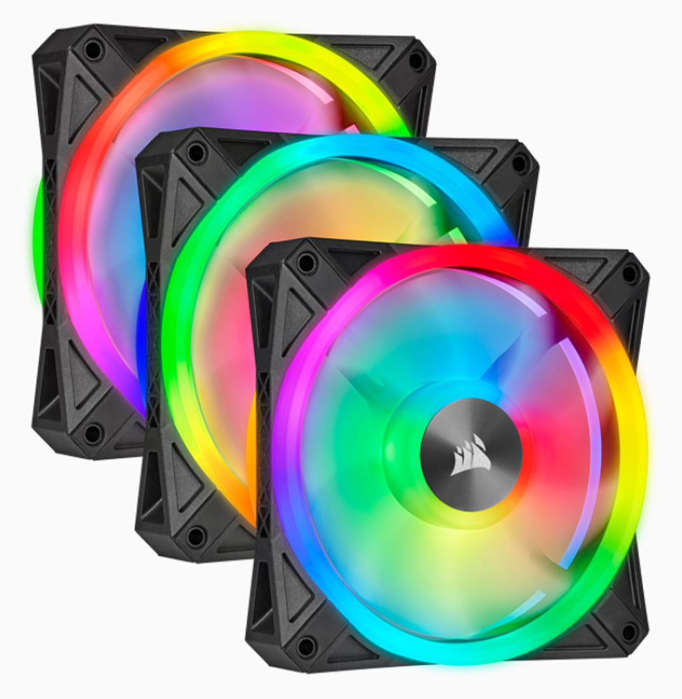 Corsair iCUE QL120 RGB 120mm PWM Triple Fan with Lighting Node CORE